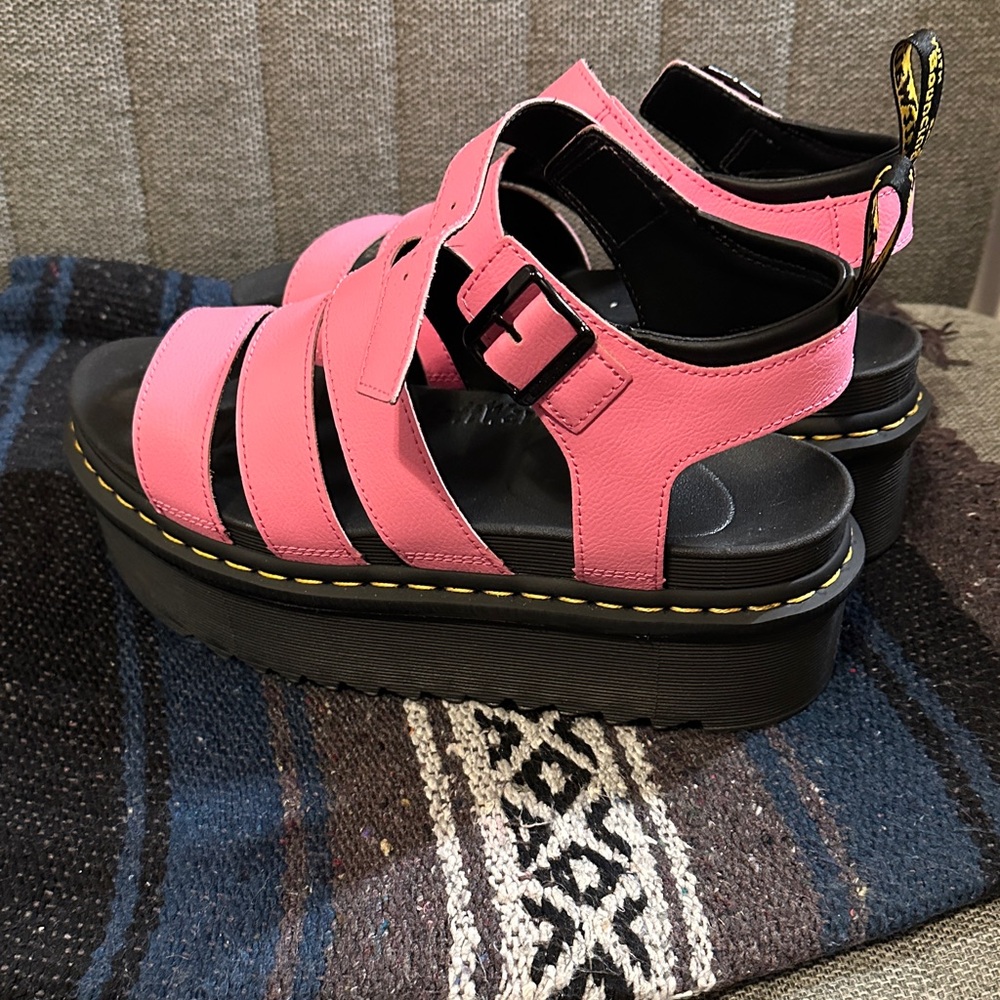 Dr. Martens Bold Pink Strappy Platform Sandals